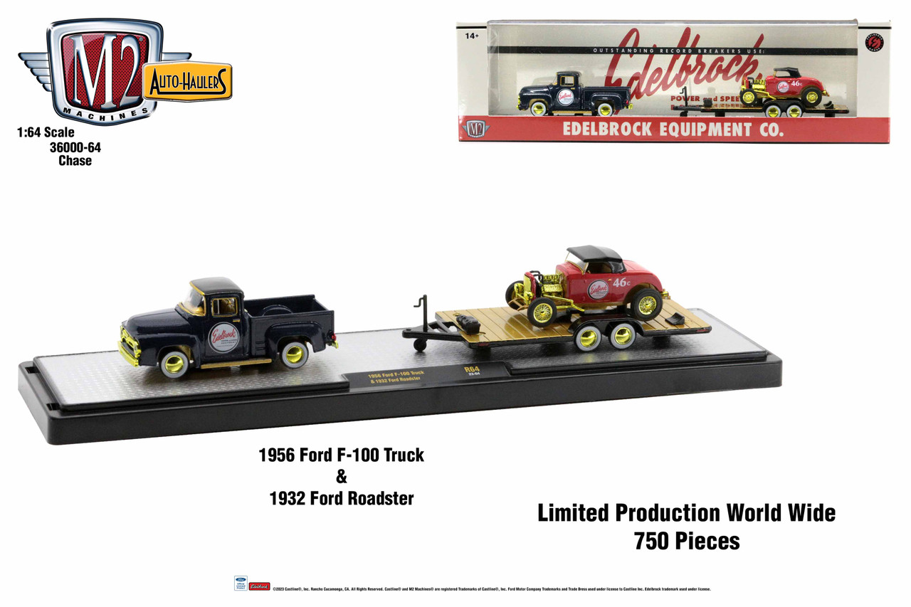 M2 Machines Auto Hauler 64 1956 Ford F-100 Truck & 1932 Ford